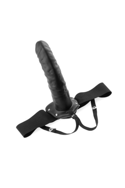 Strap on con dildo nero 19 cm Hollow Strap on