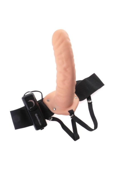 Strap on con vibratore cavo 19 cm Vibrating Hollow Strap on