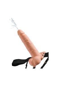 Imbracatura con dildo realistico eiaculante 19 cm