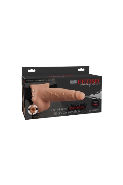 Imbracatura con dildo realistico eiaculante 19 cm