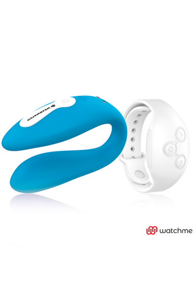 Vibratore per coppia azzurro con tecnologia Watchme con telecomando