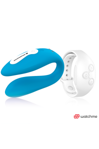 Vibratore per coppia azzurro con tecnologia Watchme con telecomando