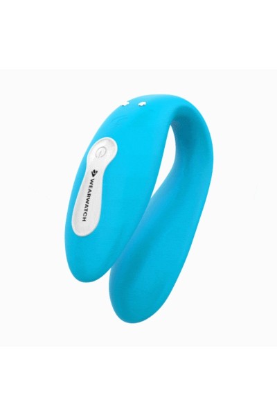 Vibratore per coppia azzurro con tecnologia Watchme con telecomando