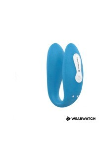 Vibratore per coppia azzurro con tecnologia Watchme con telecomando