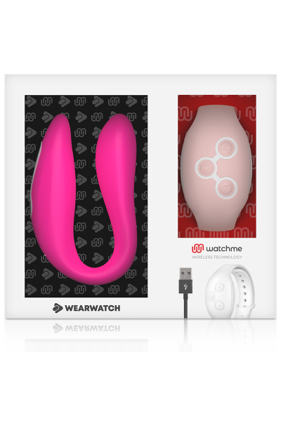 Vibratore per coppia fucsia con tecnologia Watchme con telecomando