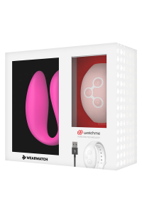 Vibratore per coppia fucsia con tecnologia Watchme con telecomando