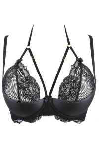 Reggiseno in pizzo nero V-10691