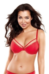 Reggiseno push-up in jersey rosso V-10351