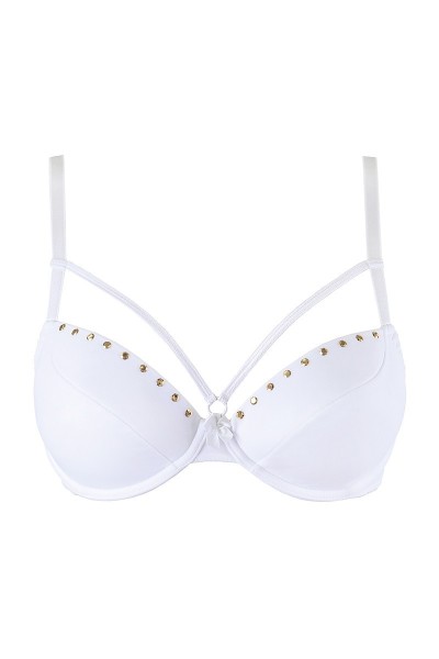 Reggiseno push-up in jersey bianco V-10331