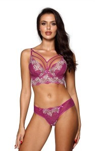 Perizoma in pizzo fucsia V-9748