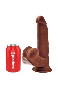 Dildo realistico Triple Density con testicoli oscillanti 24,5 cm marrone