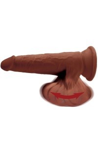 Dildo realistico Triple Density con testicoli oscillanti 24,5 cm marrone