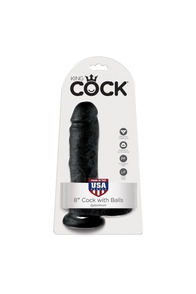 Dildo realistico con testicoli 20,3 cm nero