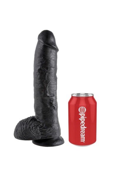 Dildo realistico con testicoli 26,5 cm nero