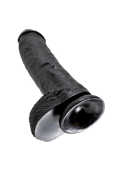 Dildo realistico con testicoli 26,5 cm nero