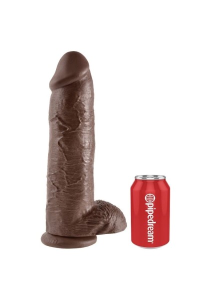 Dildo realistico con testicoli 30,4 cm marrone