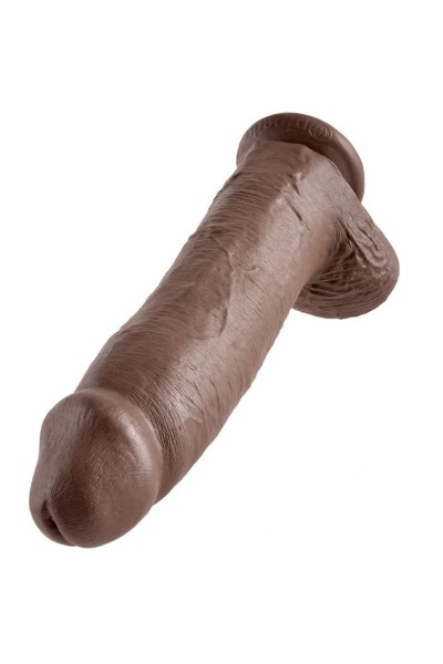 Dildo realistico con testicoli 30,4 cm marrone