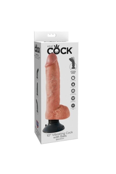 Vibratore realistico con testicoli 24,5 cm natural