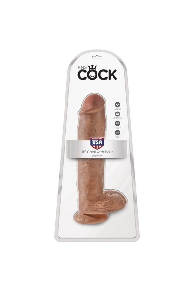 Dildo realistico con testicoli 22,6 cm caramel