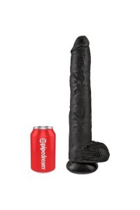 Dildo realistico con testicoli 30,5 cm nero