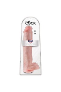 Dildo realistico con testicoli 34,2 cm natural