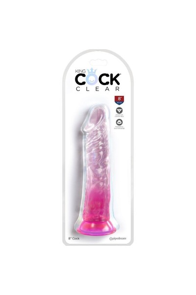 Dildo realistico rosa trasparente 19,7 cm