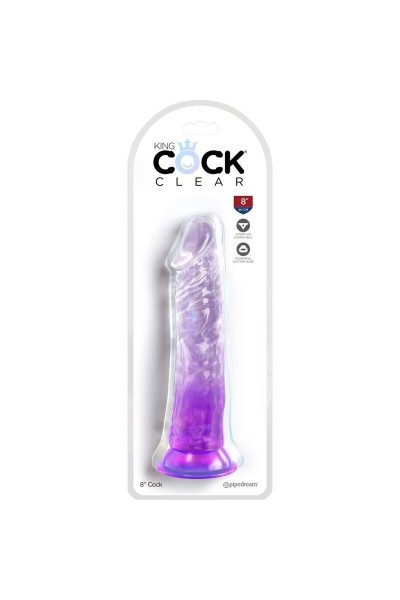 Dildo realistico viola trasparente con testicoli 19,7 cm