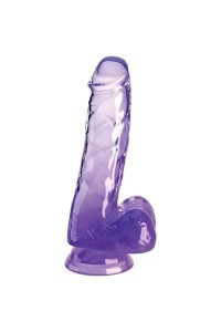 Dildo realistico viola trasparente con testicoli 13,5 cm