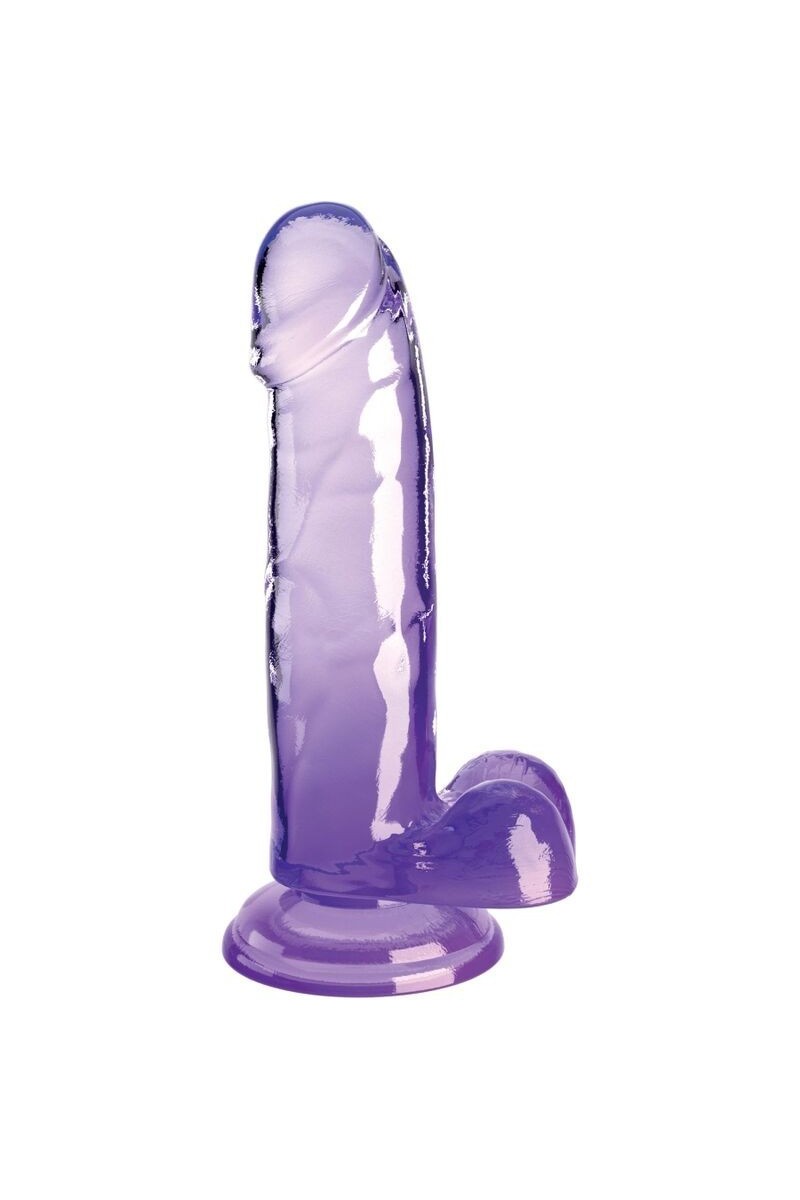 Dildo realistico viola trasparente con testicoli 15,2 cm