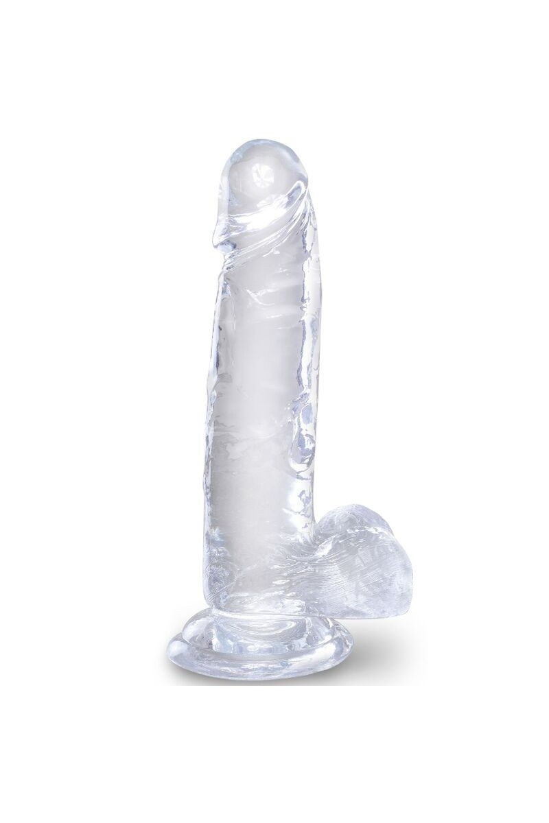 Dildo realistico trasparente con testicoli 15,2 cm