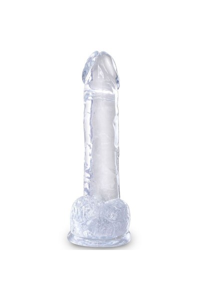 Dildo realistico trasparente con testicoli 15,2 cm