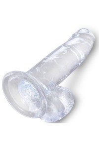 Dildo realistico trasparente con testicoli 15,2 cm