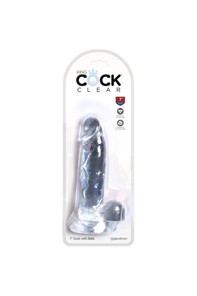 Dildo realistico trasparente con testicoli 15,2 cm