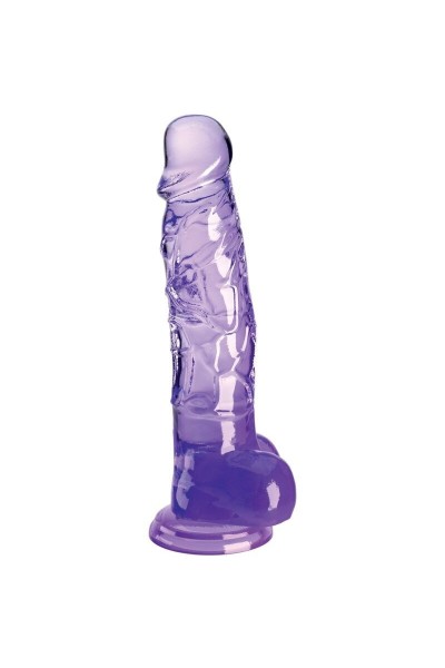 Dildo realistico viola trasparente con testicoli 16,5 cm