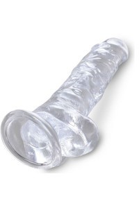 Dildo realistico trasparente con testicoli 16,5 cm