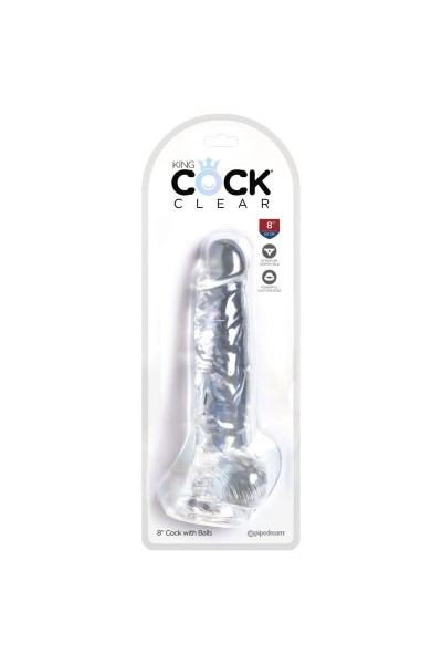 Dildo realistico trasparente con testicoli 16,5 cm