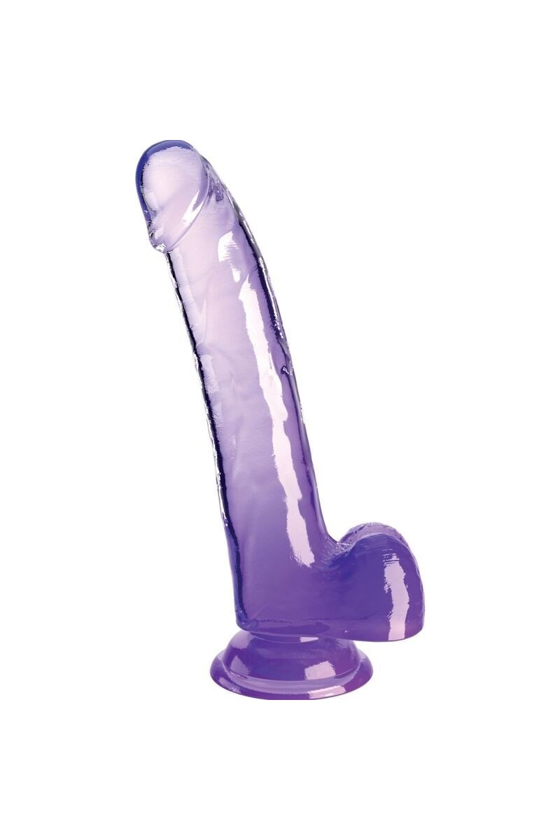 Dildo realistico viola trasparente con testicoli 20,3 cm