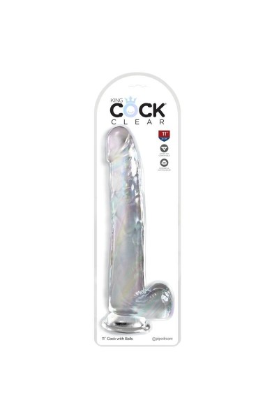 Dildo realistico trasparente con testicoli 24,8 cm