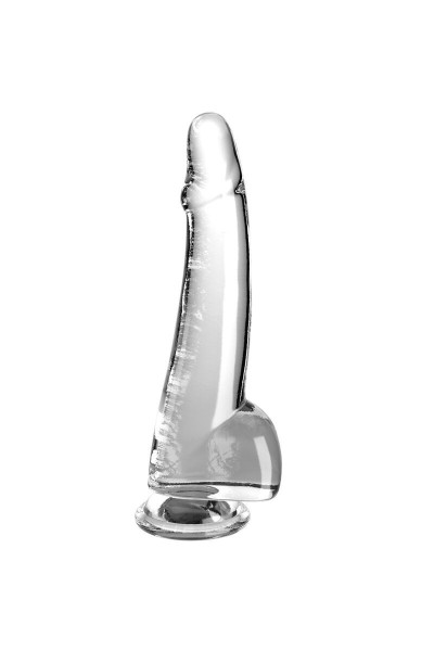 Dildo realistico trasparente con testicoli 19 cm