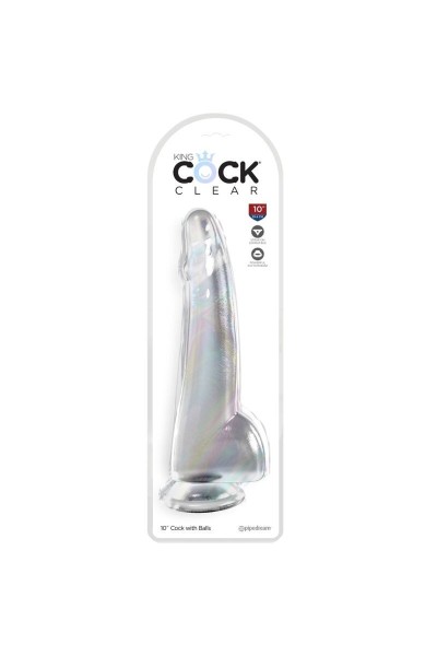 Dildo realistico trasparente con testicoli 19 cm