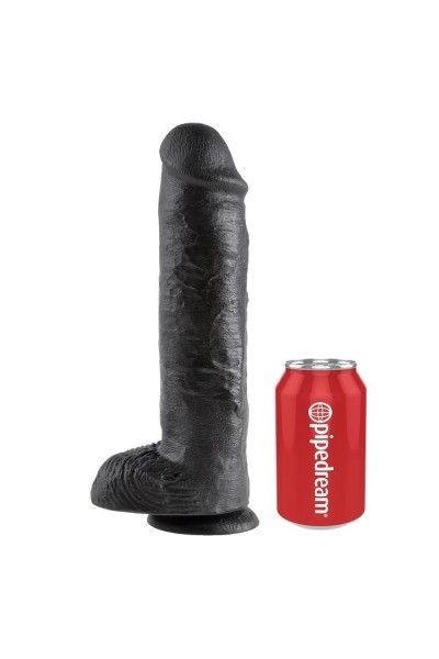 Dildo realistico con testicoli 28 cm nero