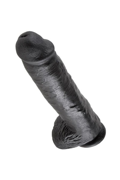 Dildo realistico con testicoli 28 cm nero