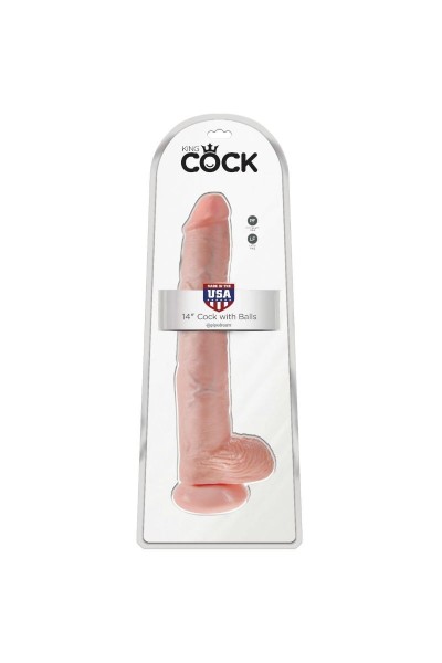 Dildo realistico con testicoli 35,6 cm natural