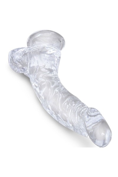 Dildo realistico trasparente con testicoli 16,5 cm