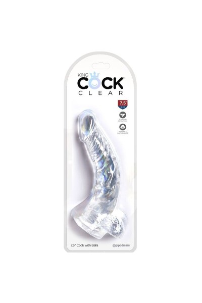 Dildo realistico trasparente con testicoli 16,5 cm